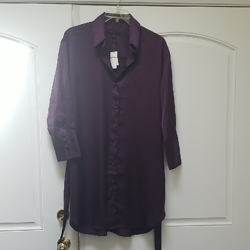 Purple Button-Up Shirt Dress